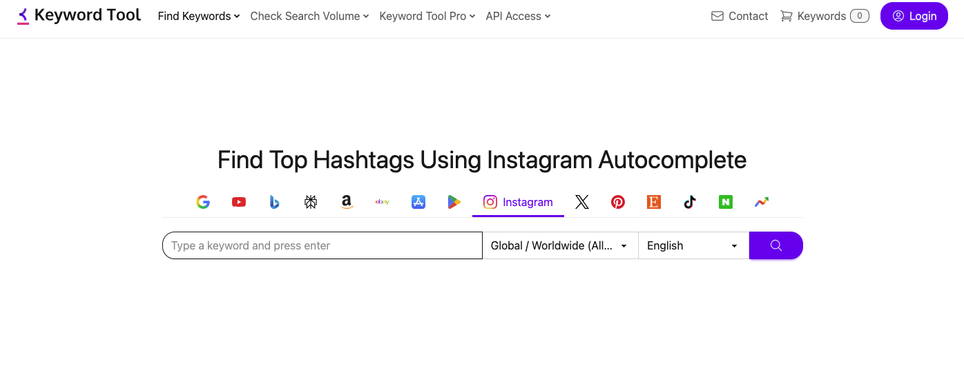 Keyword Tool (Instagram Hashtag Generator)