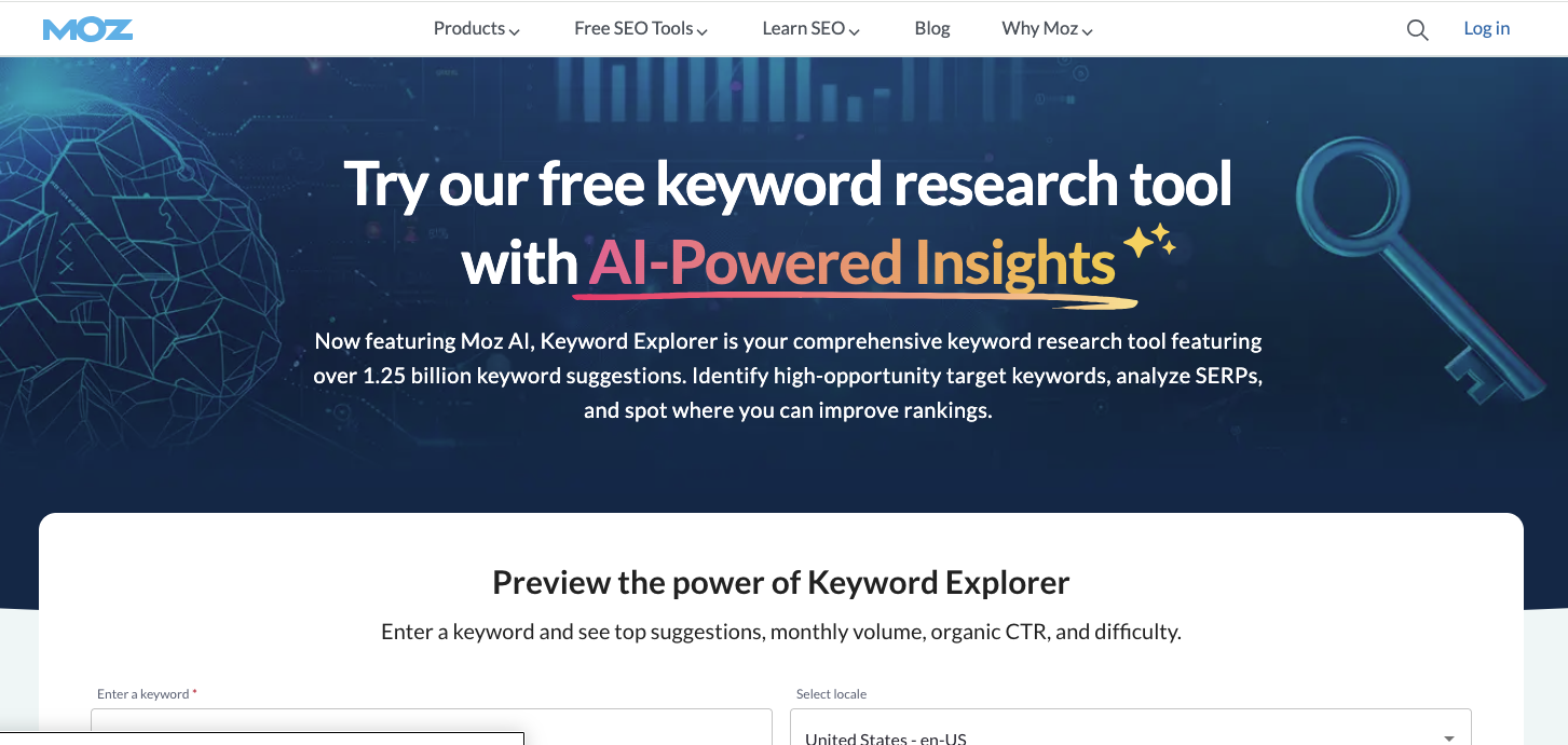 Moz Keyword Explorer