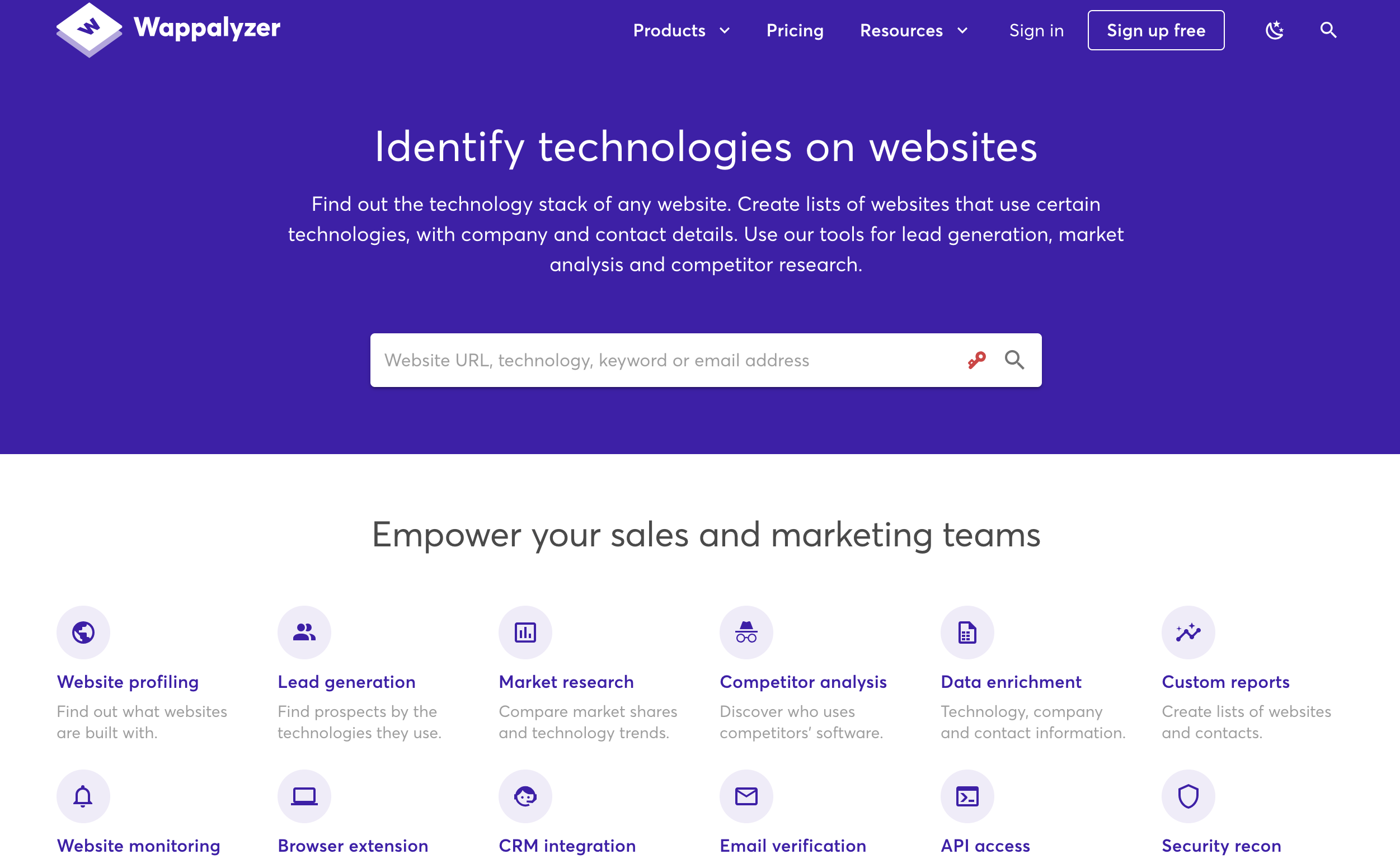 Wappalyzer Chrome Extension