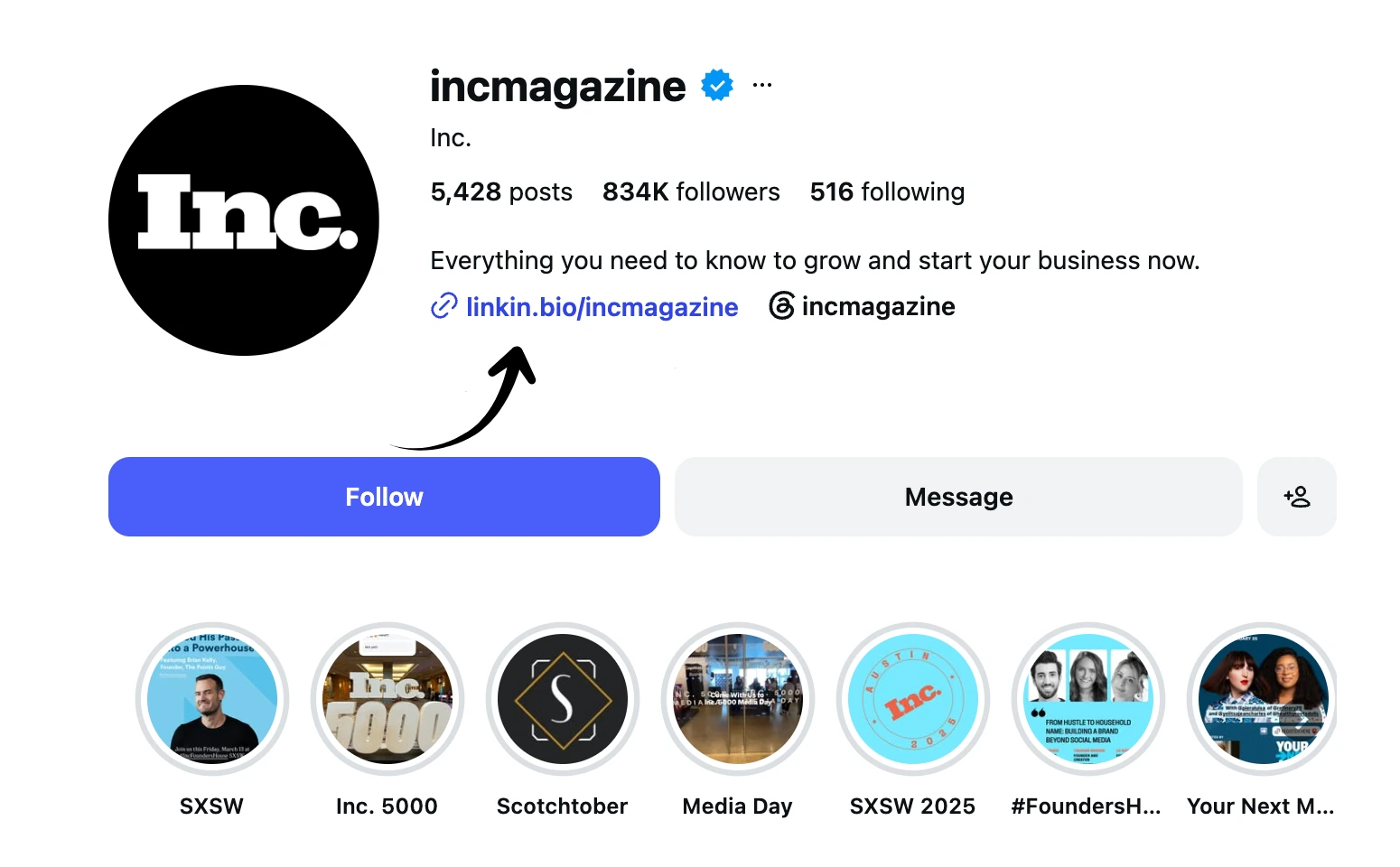 inc-magazine-social-media-bio-with-link-page-link